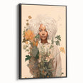 Maximalist Wall Art - Eclectic Floral Portrait for Bold Home Decor