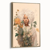 Maximalist Wall Art - Eclectic Floral Portrait for Bold Home Decor