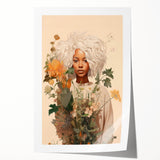 Maximalist Wall Art - Eclectic Floral Portrait for Bold Home Decor