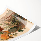 Maximalist Wall Art - Eclectic Floral Portrait for Bold Home Decor