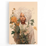Maximalist Wall Art - Eclectic Floral Portrait for Bold Home Decor