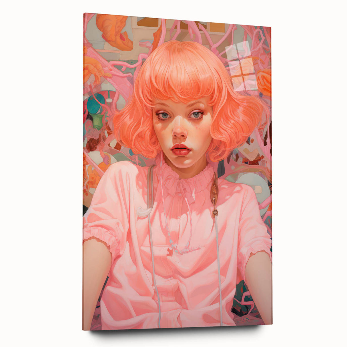 Maximalist Wall Art - Vibrant Eclectic Portrait for Bold Home Decor