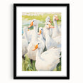 Maximalist Wall Art - Serene Goose Flock Illustration for Eclectic Decor
