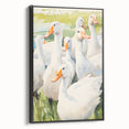 Maximalist Wall Art - Serene Goose Flock Illustration for Eclectic Decor