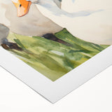 Maximalist Wall Art - Serene Goose Flock Illustration for Eclectic Decor