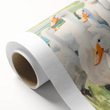 Maximalist Wall Art - Serene Goose Flock Illustration for Eclectic Decor