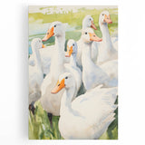 Maximalist Wall Art - Serene Goose Flock Illustration for Eclectic Decor