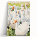 Maximalist Wall Art - Serene Goose Flock Illustration for Eclectic Decor