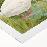 Maximalist Wall Art - Charming Geese in Lush Garden with Green Foliage