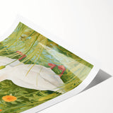 Maximalist Wall Art - Charming Geese in Lush Garden with Green Foliage