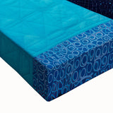 Maximalist Wall Art - Vibrant Tulips in Black Vase with Bold Blue Background