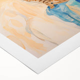 Maximalist Wall Art - Serene Woman with Cat by the Pool in Coastal Setting