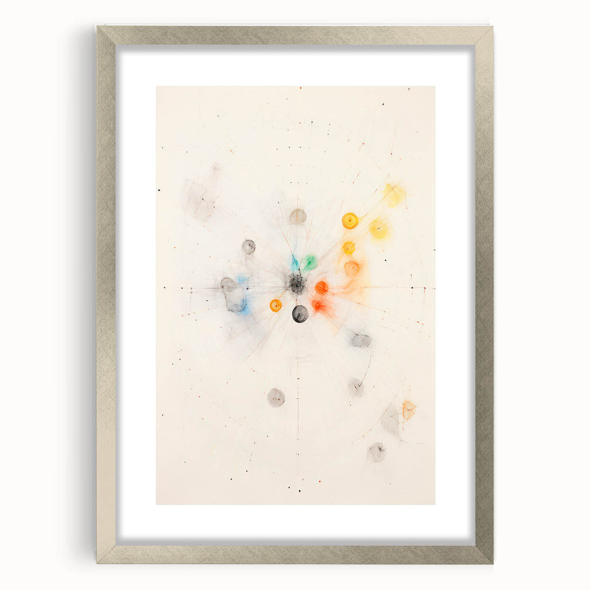 Maximalist Abstract Wall Art - Cosmic Energy in Subtle Hues for Modern Decor