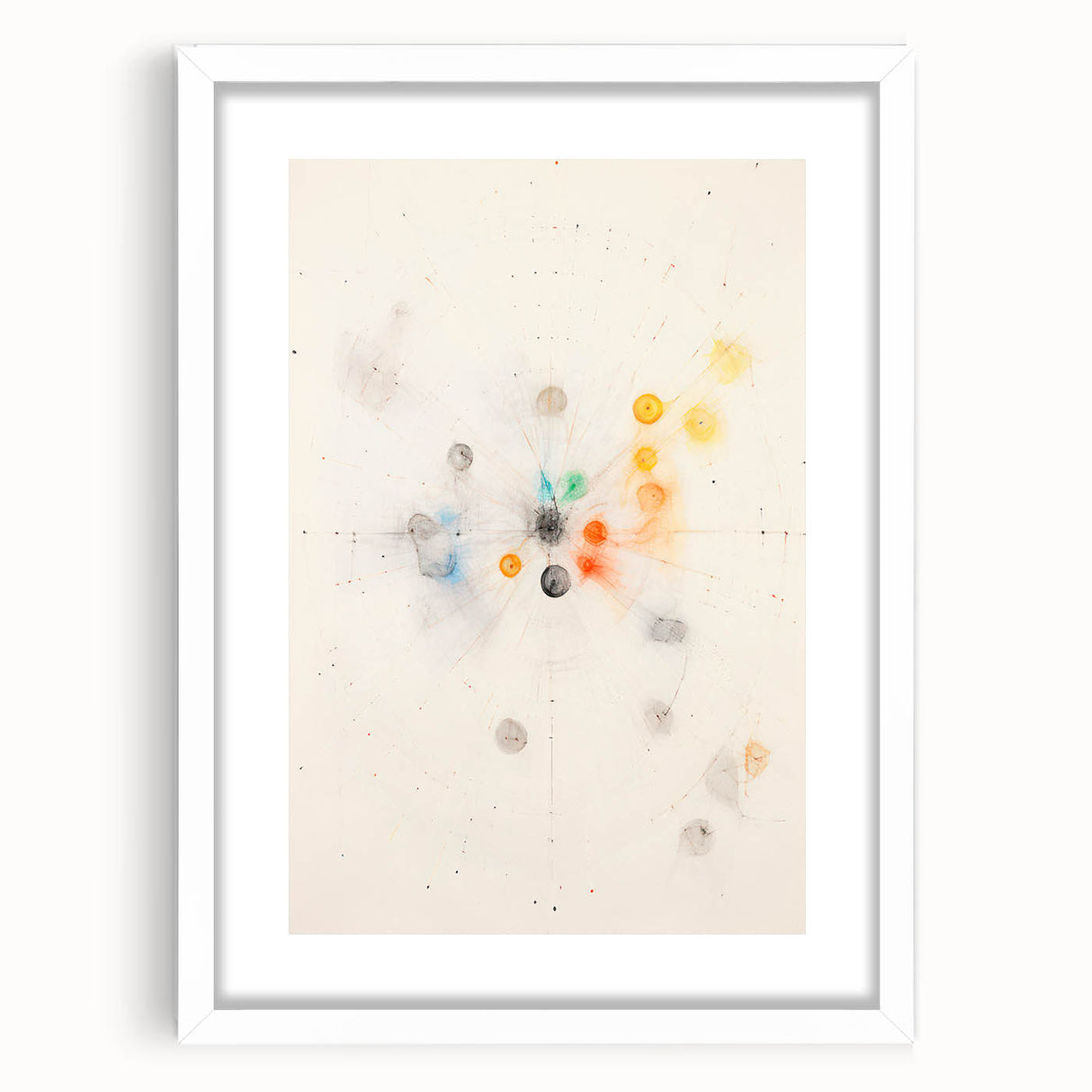 Maximalist Abstract Wall Art - Cosmic Energy in Subtle Hues for Modern Decor