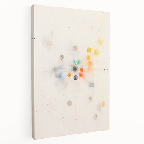 Maximalist Abstract Wall Art - Cosmic Energy in Subtle Hues for Modern Decor