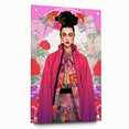 Maximalist Portrait Wall Art - Bold Feminine Elegance in Pink Floral Style