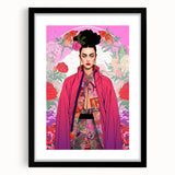 Maximalist Portrait Wall Art - Bold Feminine Elegance in Pink Floral Style
