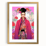 Maximalist Portrait Wall Art - Bold Feminine Elegance in Pink Floral Style