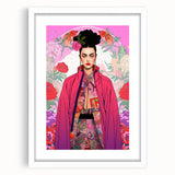 Maximalist Portrait Wall Art - Bold Feminine Elegance in Pink Floral Style