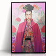Maximalist Portrait Wall Art - Bold Feminine Elegance in Pink Floral Style