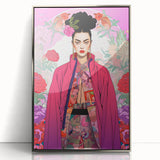 Maximalist Portrait Wall Art - Bold Feminine Elegance in Pink Floral Style