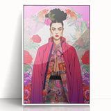 Maximalist Portrait Wall Art - Bold Feminine Elegance in Pink Floral Style