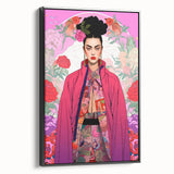 Maximalist Portrait Wall Art - Bold Feminine Elegance in Pink Floral Style