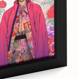 Maximalist Portrait Wall Art - Bold Feminine Elegance in Pink Floral Style