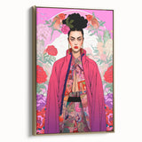 Maximalist Portrait Wall Art - Bold Feminine Elegance in Pink Floral Style