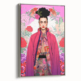 Maximalist Portrait Wall Art - Bold Feminine Elegance in Pink Floral Style