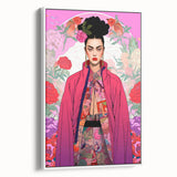 Maximalist Portrait Wall Art - Bold Feminine Elegance in Pink Floral Style