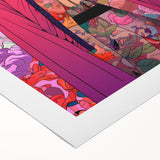 Maximalist Portrait Wall Art - Bold Feminine Elegance in Pink Floral Style