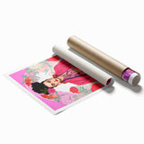 Maximalist Portrait Wall Art - Bold Feminine Elegance in Pink Floral Style