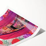 Maximalist Portrait Wall Art - Bold Feminine Elegance in Pink Floral Style