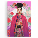 Maximalist Portrait Wall Art - Bold Feminine Elegance in Pink Floral Style