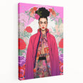 Maximalist Portrait Wall Art - Bold Feminine Elegance in Pink Floral Style