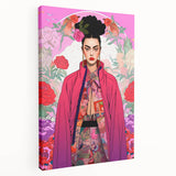 Maximalist Portrait Wall Art - Bold Feminine Elegance in Pink Floral Style