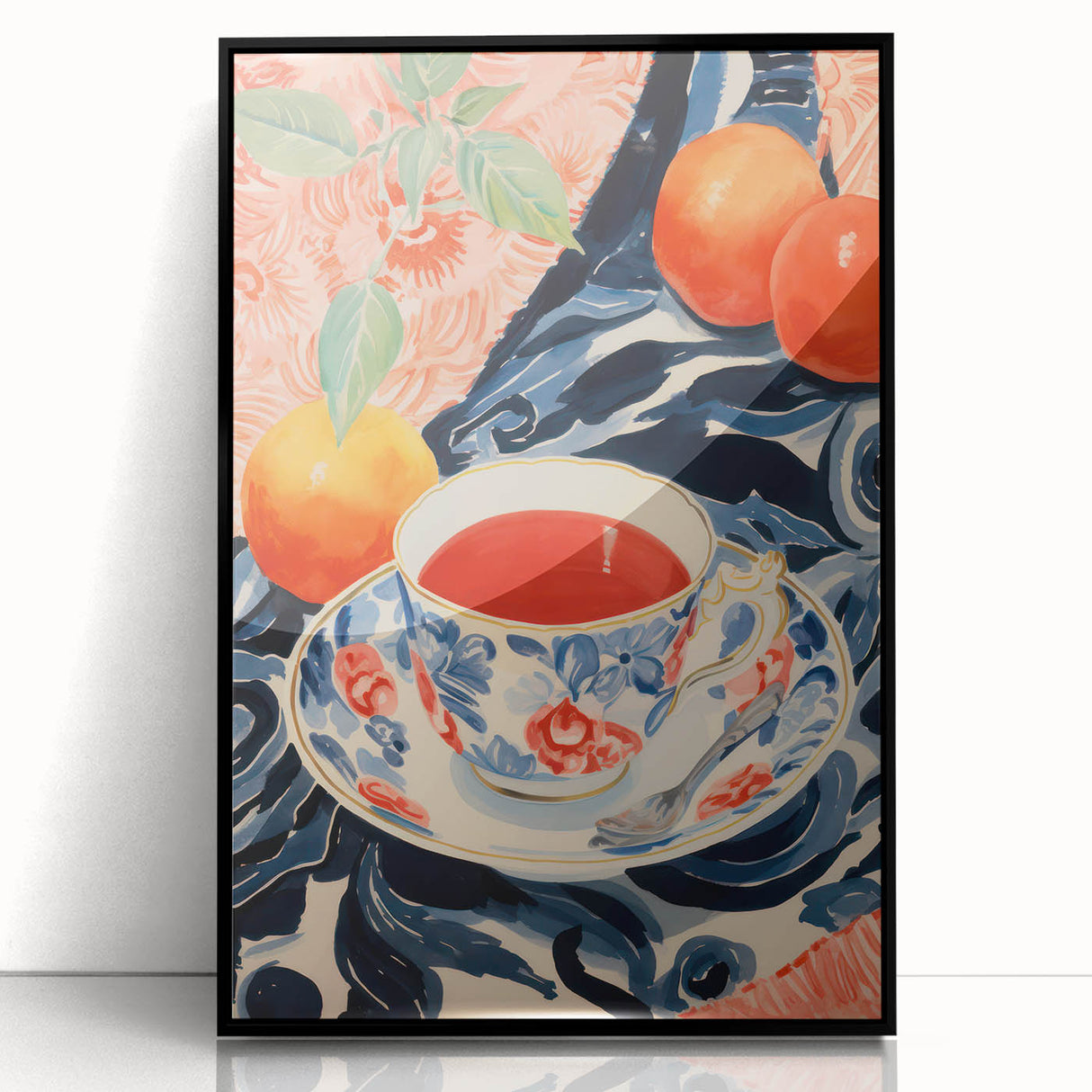 Maximalist Wall Art - Eclectic Bold Decor with Vibrant Tea Cup Design