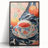 Maximalist Wall Art - Eclectic Bold Decor with Vibrant Tea Cup Design