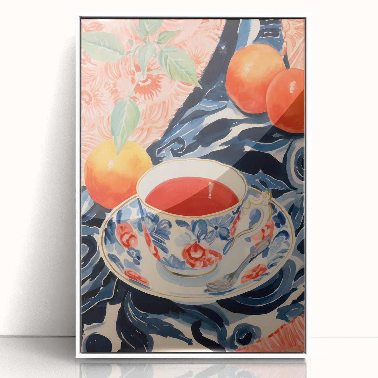 Maximalist Wall Art - Eclectic Bold Decor with Vibrant Tea Cup Design