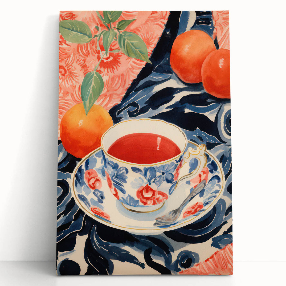Maximalist Wall Art - Eclectic Bold Decor with Vibrant Tea Cup Design