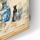 Maximalist Wall Art - Eclectic Floral Arrangement with Bold Vase Decor