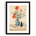 Maximalist Wall Art - Eclectic Floral Arrangement with Bold Vase Decor