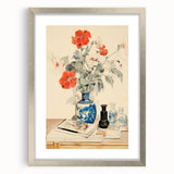 Maximalist Wall Art - Eclectic Floral Arrangement with Bold Vase Decor