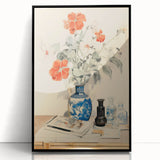 Maximalist Wall Art - Eclectic Floral Arrangement with Bold Vase Decor