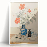 Maximalist Wall Art - Eclectic Floral Arrangement with Bold Vase Decor