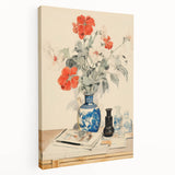 Maximalist Wall Art - Eclectic Floral Arrangement with Bold Vase Decor