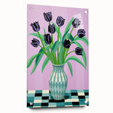 Maximalist Wall Art - Bold Floral Arrangement with Modern Vase Decor