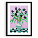 Maximalist Wall Art - Bold Floral Arrangement with Modern Vase Decor
