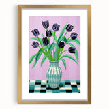Maximalist Wall Art - Bold Floral Arrangement with Modern Vase Decor